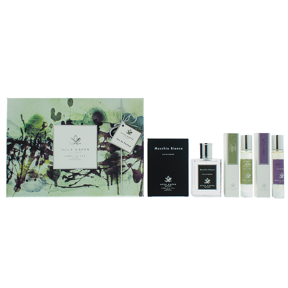 Acca Kappa Gift Set 50ml White Moss EDP + 15ml Tilia Cordata EDP + 15ml Wisteria EDP - Glow Empire