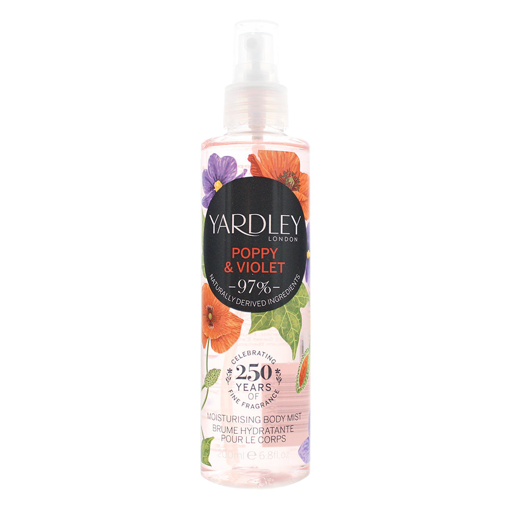 Yardley Poppy and Violet Body Mist 200ml - Glow Empire