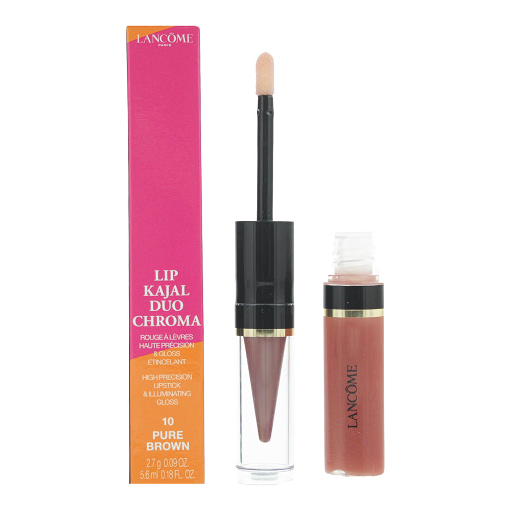 Lancome Lip Kajal Duo Chroma 10 Pure Brown High Precision Lipstick 2.7g & Illuminating Gloss 5.6ml - Glow Empire