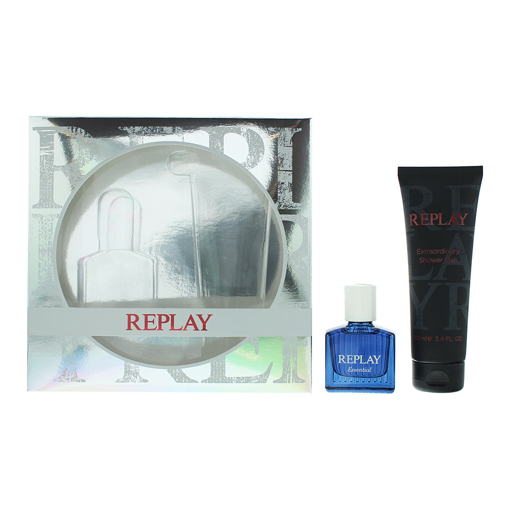 Replay Essential For Him 2-Piece Gift Set Eau de Toilette 30ml, Shower Gel 100ml - Glow Empire