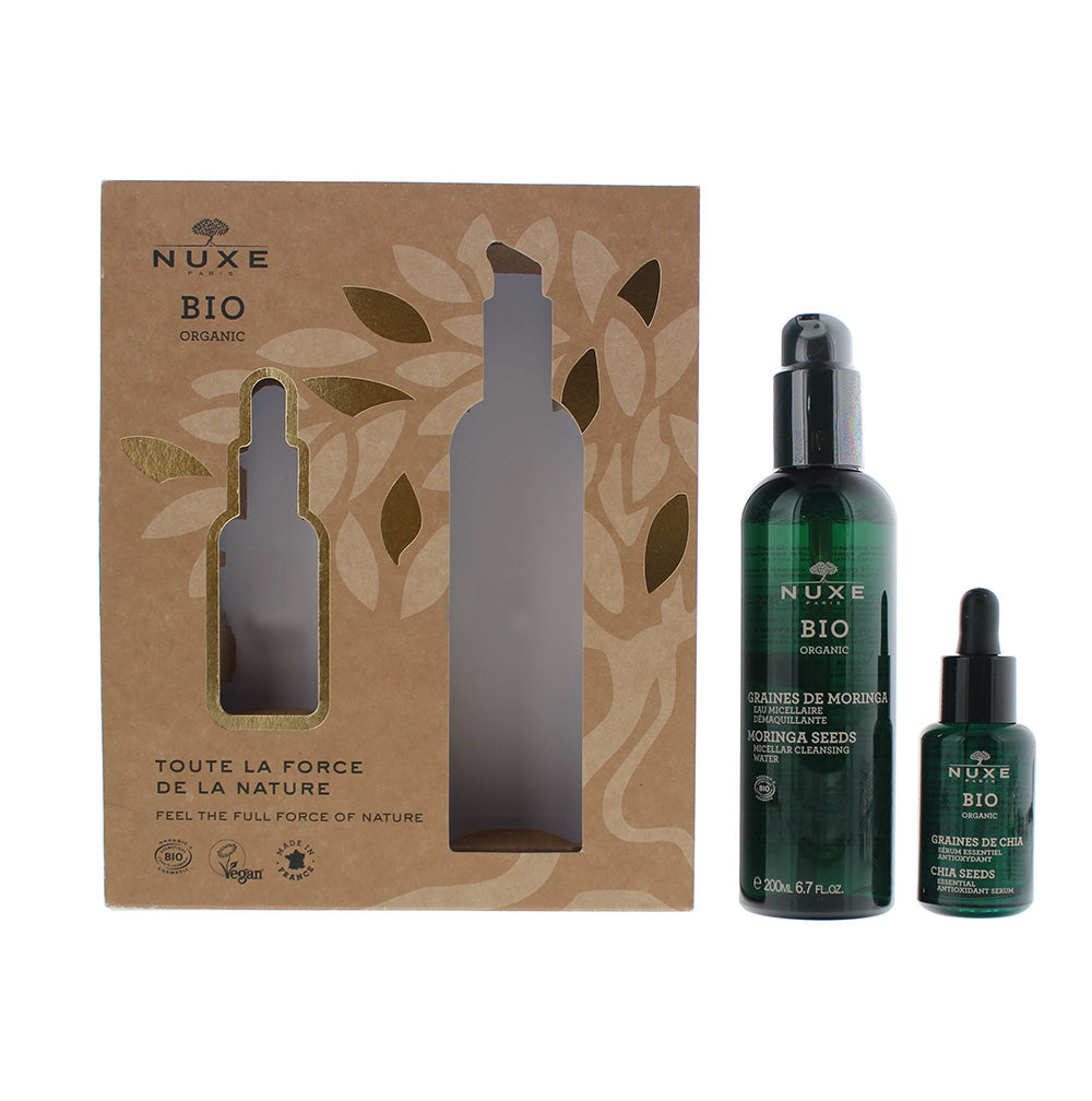 Nuxe Bio Organic 2-Piece Gift Set Antioxidant Serum 30ml, Micellar Cleansing Water 200ml - Glow Empire