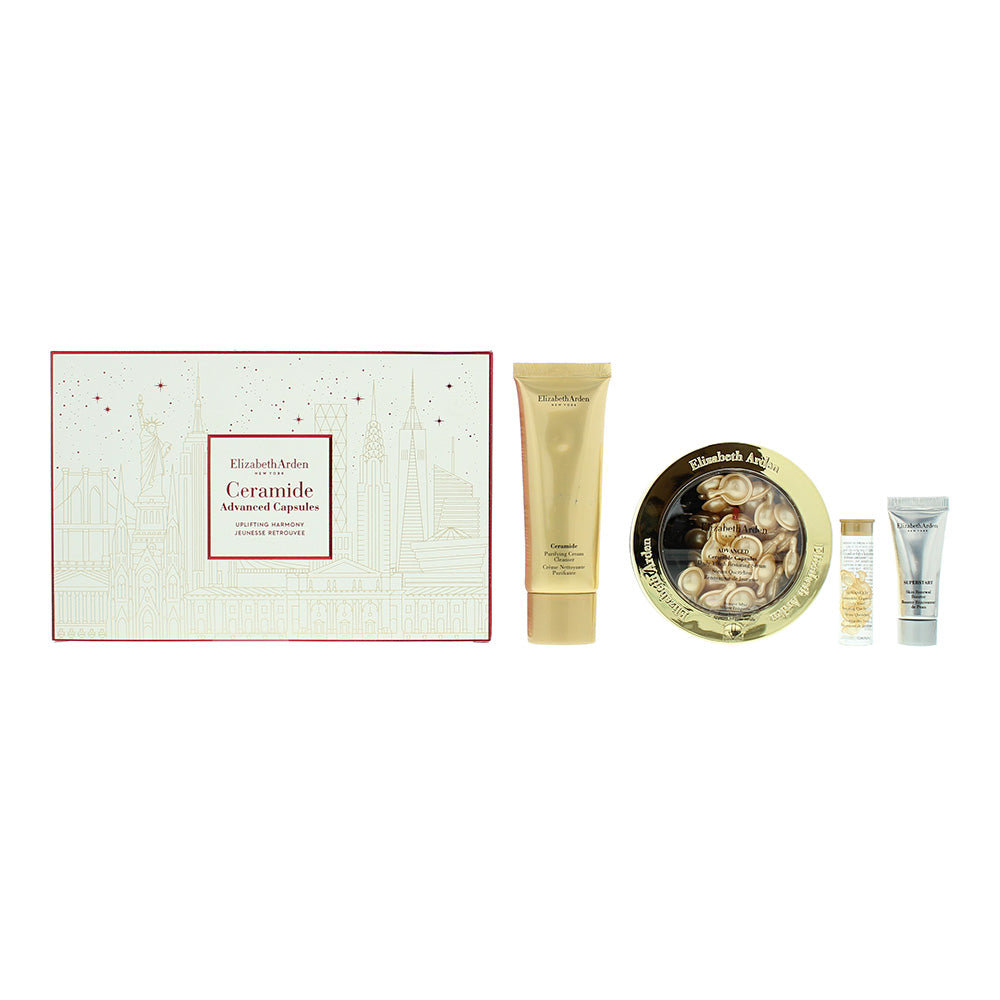 Elizabeth Arden Ceramide 4 Piece Gift Set: Advanced Ceramide Capsules 60pcs - Advanced Ceramide Eye Serum 7pcs - Ceramide Purifying Cream Cleanser 50ml - Superstar Booster 5ml - Glow Empire