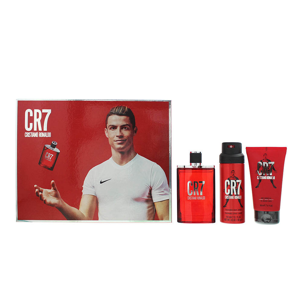 Cristiano Ronaldo CR7 3-Piece Gift Set (Eau de Toilette 100ml, Shower Gel 150ml, Body Spray 150ml) - Glow Empire