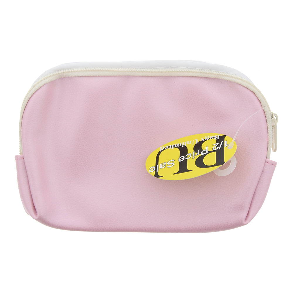 Bags Unlimited Shimmer Small Zip Pouch - Pink White - Glow Empire