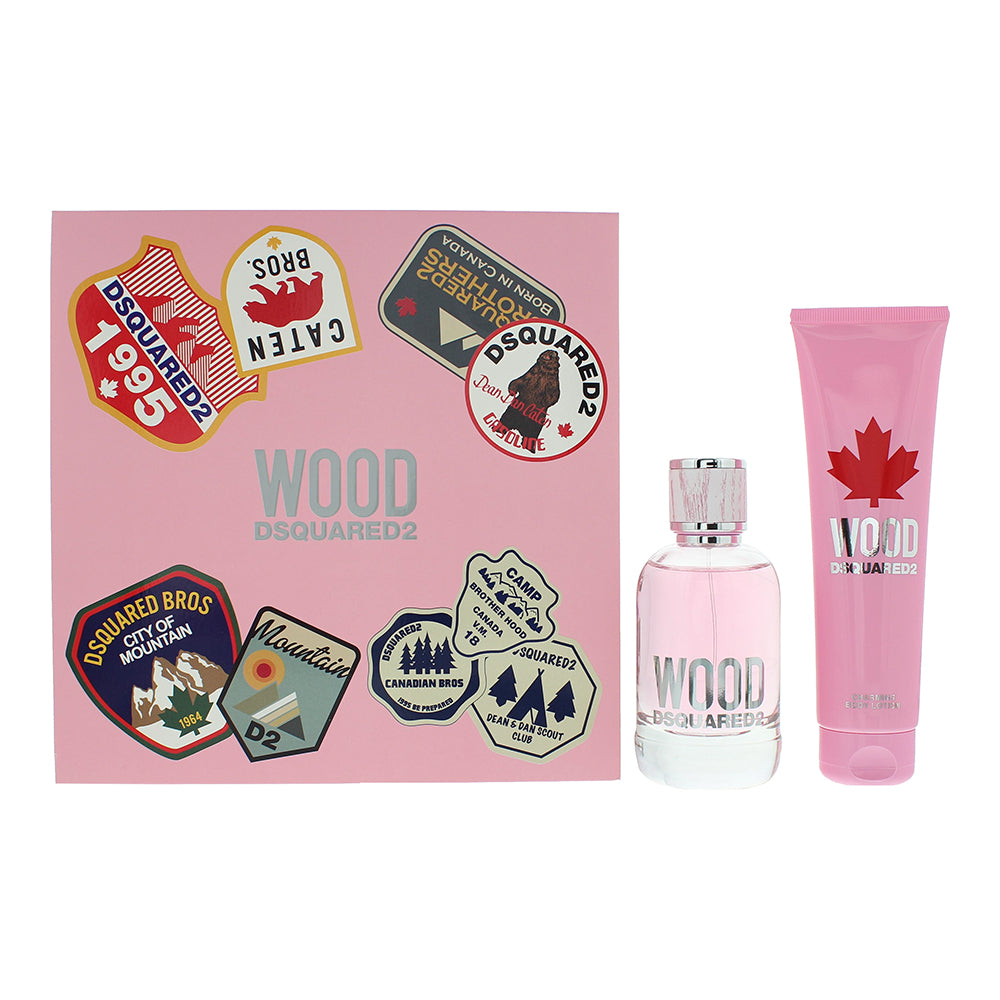 DSquared² Wood For Her Gift Set 100ml EDT + 150ml Body Lotion - Glow Empire