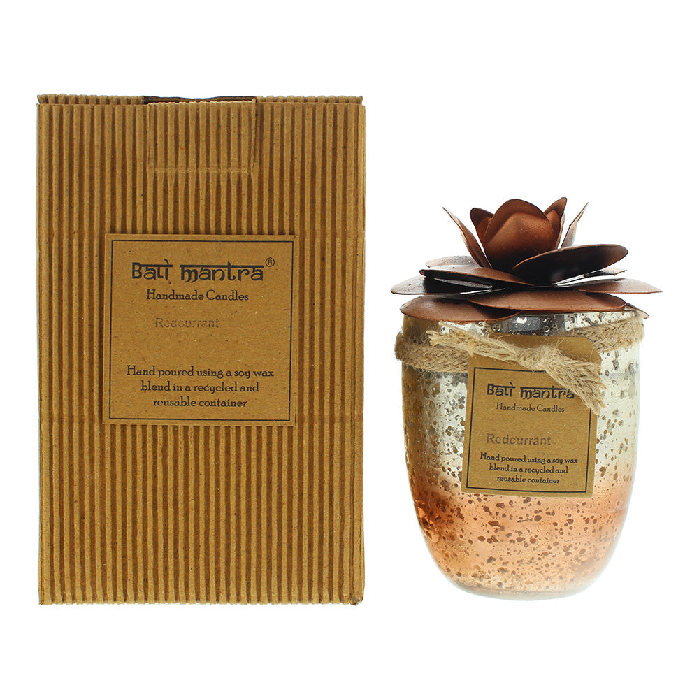 Bali Mantra Camellia Glass Copper Candle 500g - Redcurrant - Glow Empire
