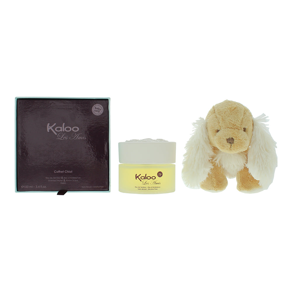 Kaloo Les Amis Gift Set 100ml Scented Water + Puppy Plush Toy - Glow Empire