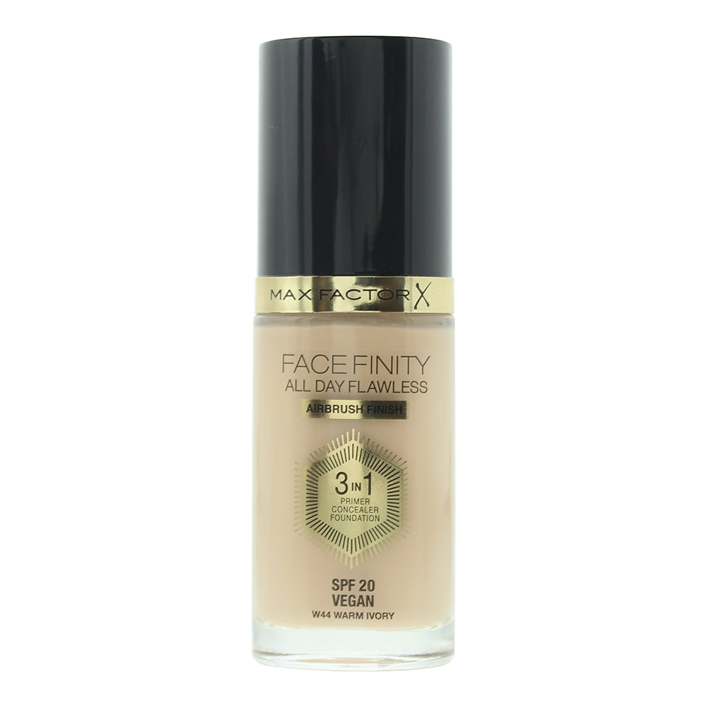 Max Factor Face Finity All Day Flawless 3-in-1 44 Warm Ivory Foundation 30ml - Glow Empire