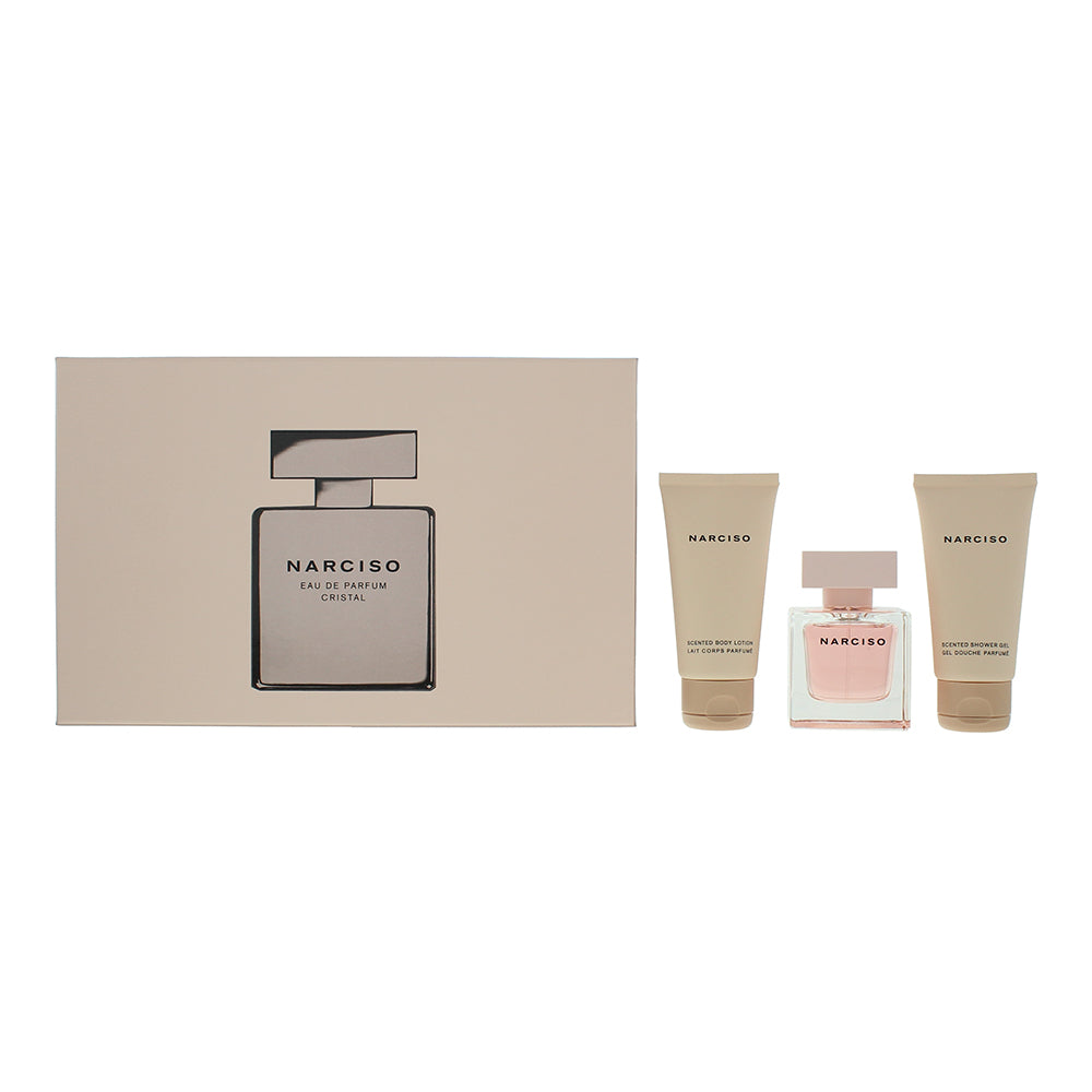 Narciso Rodriguez Cristal 3-Piece Gift Set: Eau de Parfum 50ml, Body Lotion 50ml, Shower Gel 50ml - Glow Empire