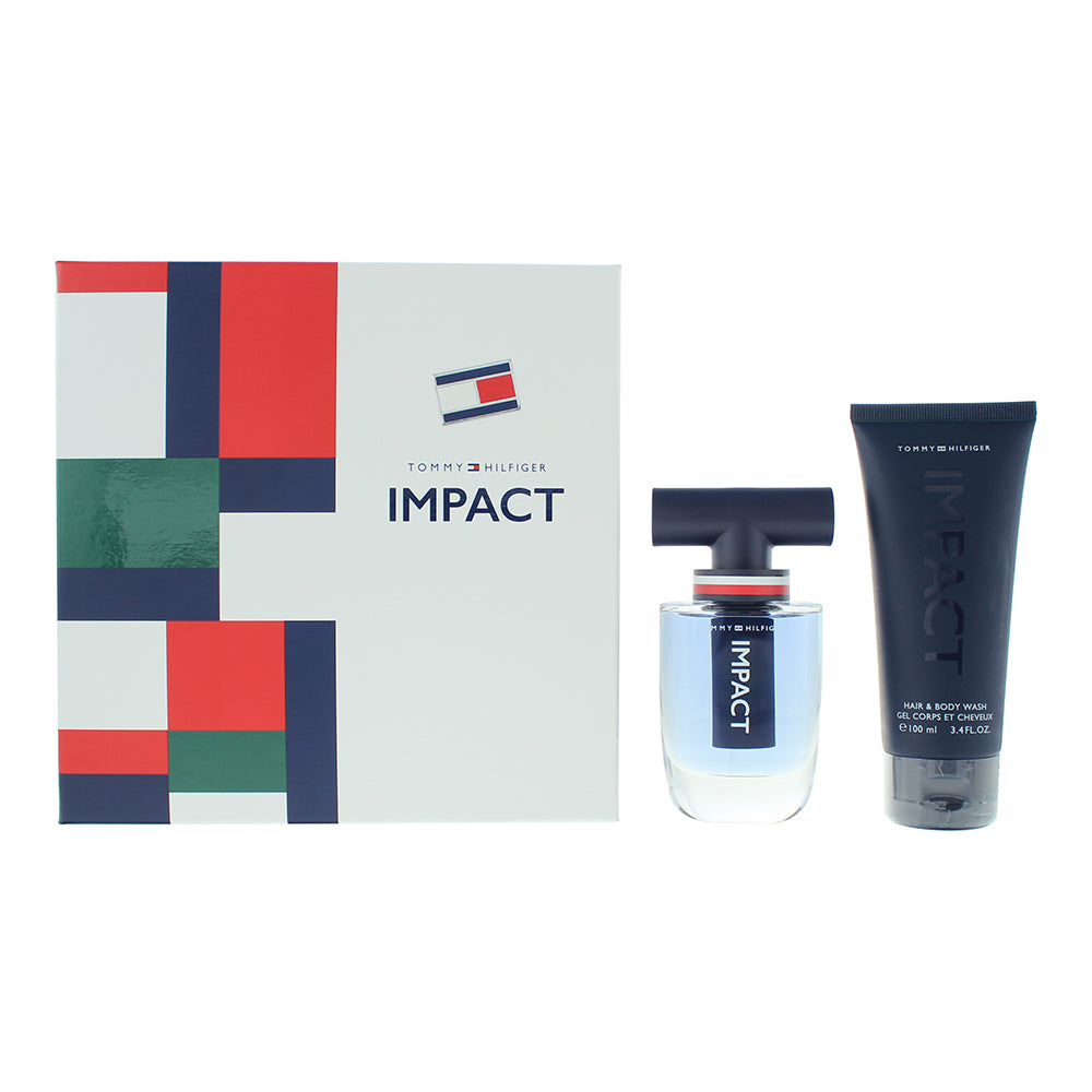 Tommy Hilfiger Impact 2 Piece Gift Set: Eau de Toilette 50ml - Body Wash 100ml - Glow Empire