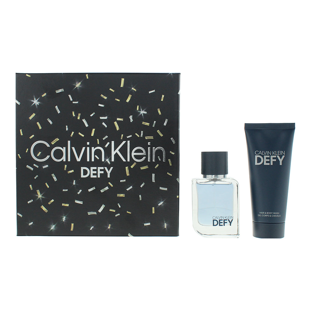 Calvin Klein Defy 2 Piece Gift Set: Eau De Toilette 50ml - Shower Gel 100ml - Glow Empire