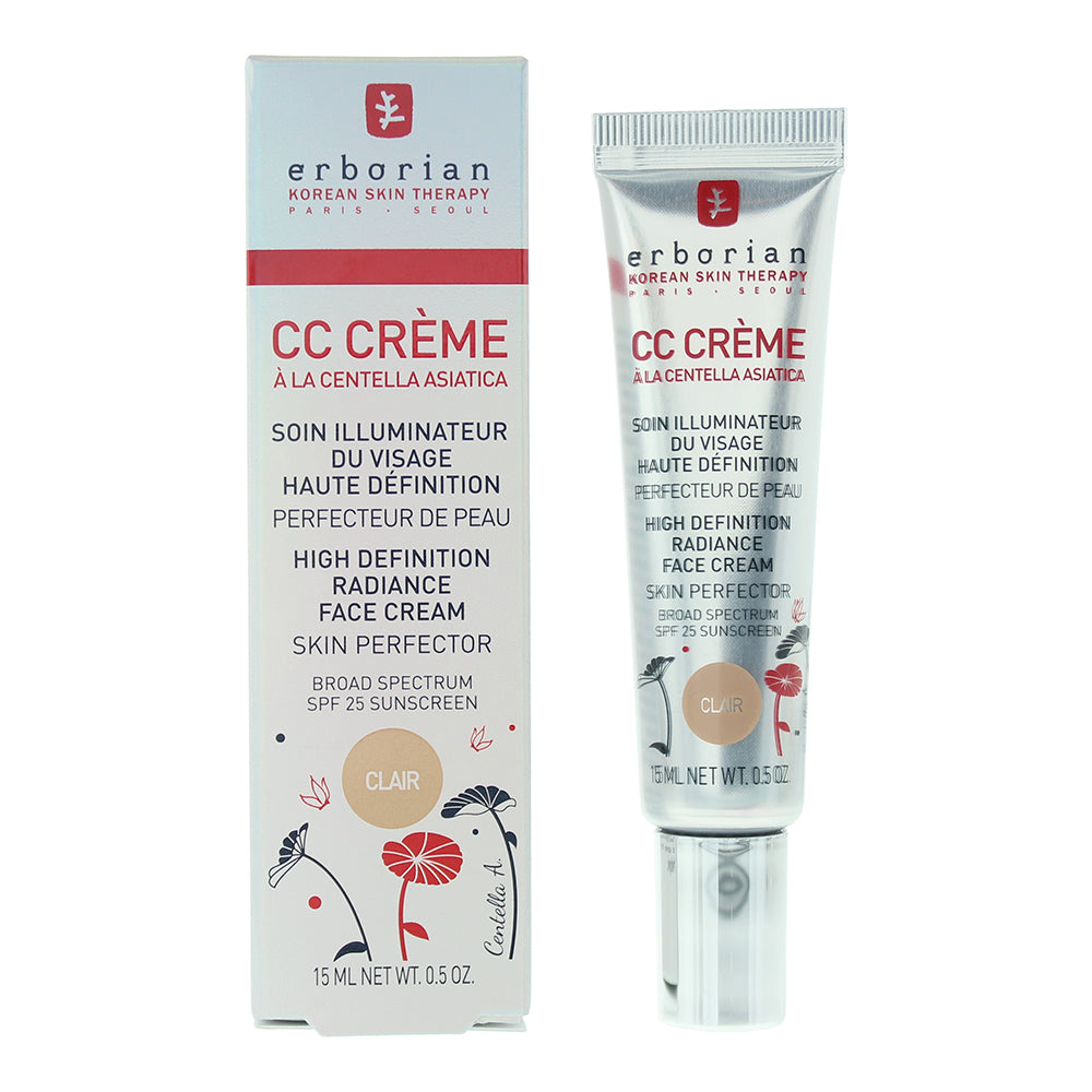 Erborian CC Cream Spf 25 Clair High Definition Radiance Face Cream 15ml - Glow Empire