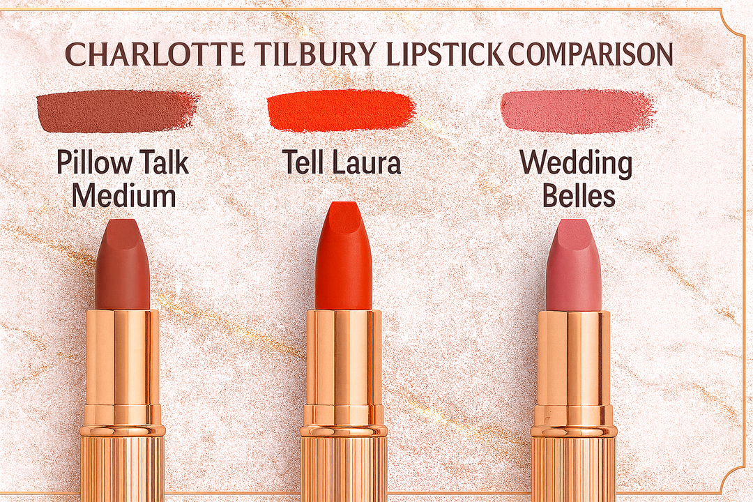 Charlotte Tilbury Pillow Talk Medium vs Tell Laura vs Wedding Belles- Glow Empire