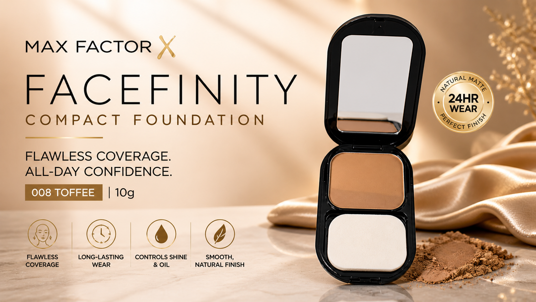 Max Factor Facefinity Compact Foundation 008 Toffee- Glow Empire