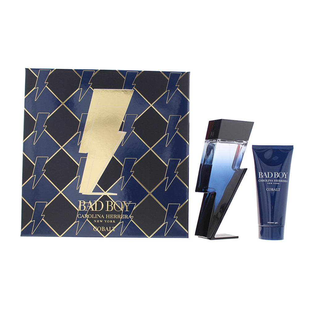Carolina Herrera Bad Boy Cobalt Gift Set 100ml EDP + 100ml Shower Gel - Glow Empire