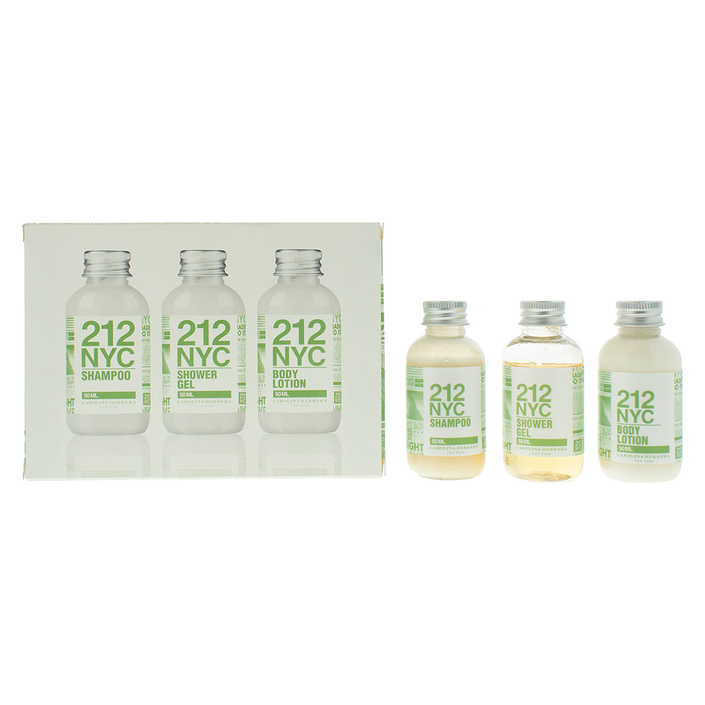 Carolina Herrera 212 NYC 3-Piece Gift Set (Shampoo 50ml, Shower Gel 50ml, Body Lotion 50ml) - Glow Empire
