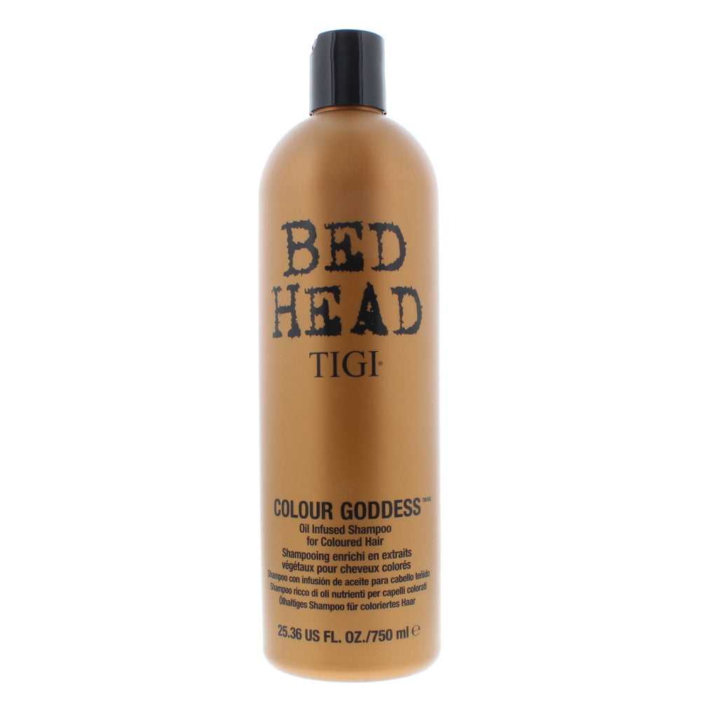 Tigi Bed Head Colour Goddess Shampoo 750ml for colour-treated hair, maintains vibrant colour.