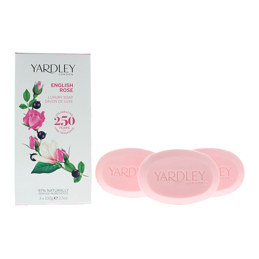 Yardley English Rose 3 Piece Gift Set: 3 x Soap 100g - Glow Empire