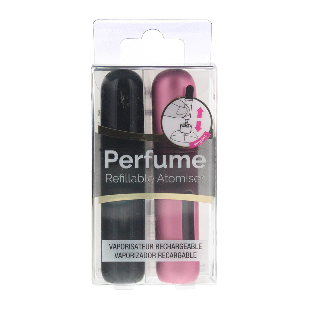 Pressit Refillable Perfume Spray Bottles 2 x 4ml Pink & Black - Glow Empire