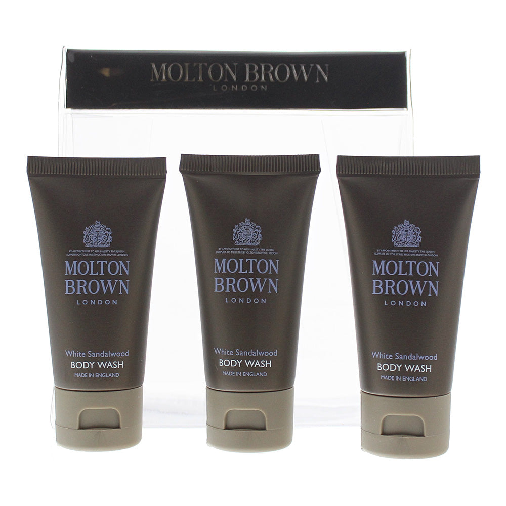 Molton Brown White Sandalwood 3-Piece Gift Set 3 x Body Wash 30ml - Glow Empire