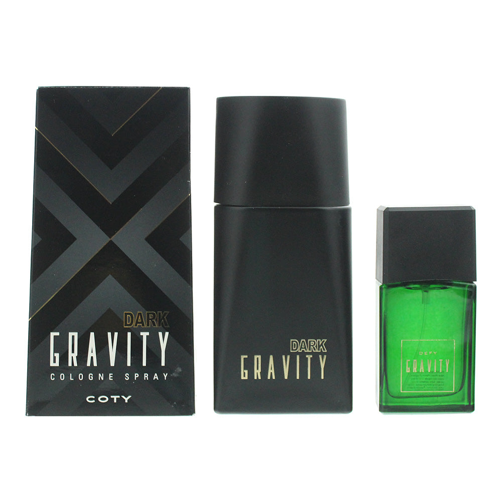 Coty Gravity Gift Set 100ml Dark Gravity Cologne + 30ml Defy Gravity Cologne - Glow Empire