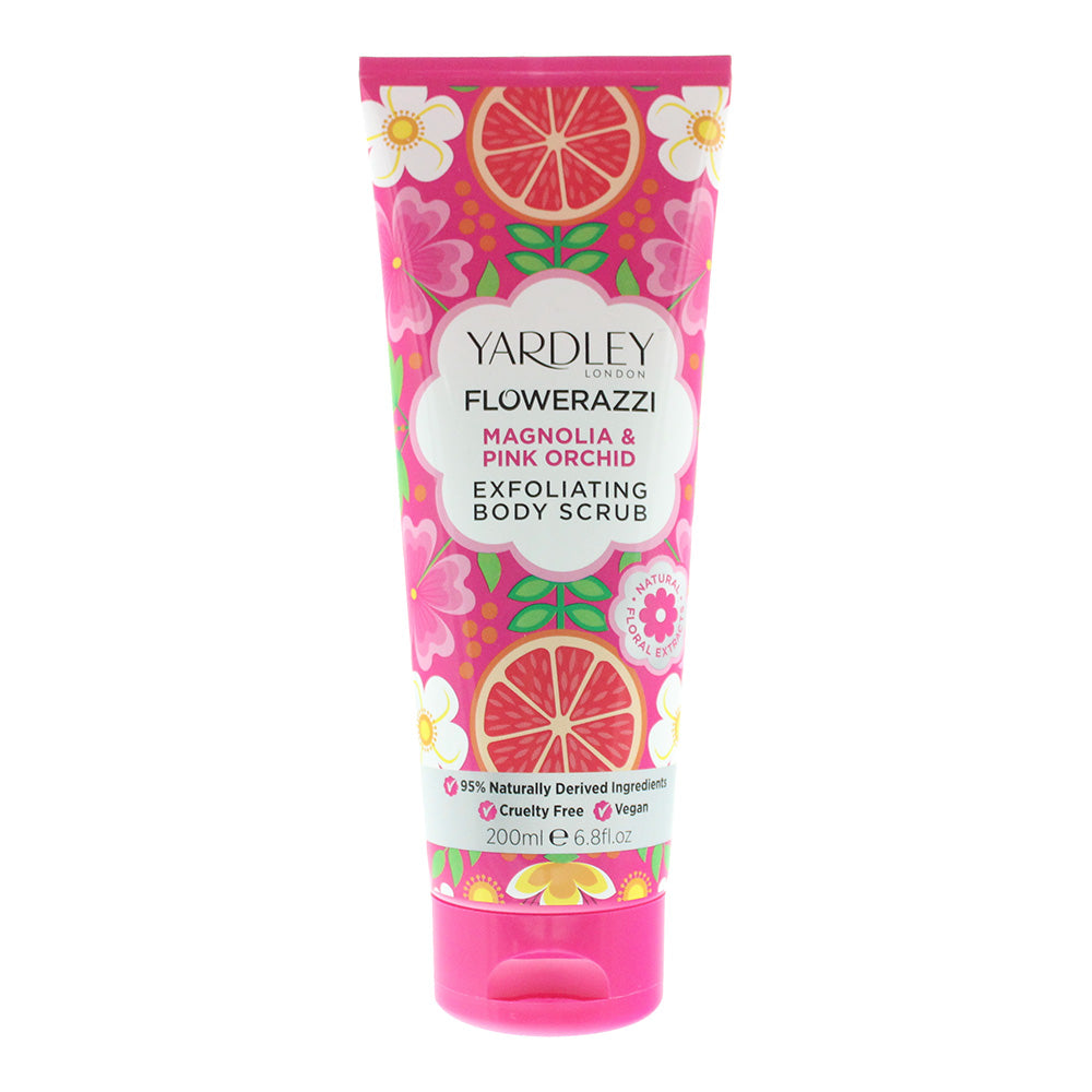 Yardley Flowerazzi Magnolia Pink Orchid Body Scrub 200ml - Glow Empire
