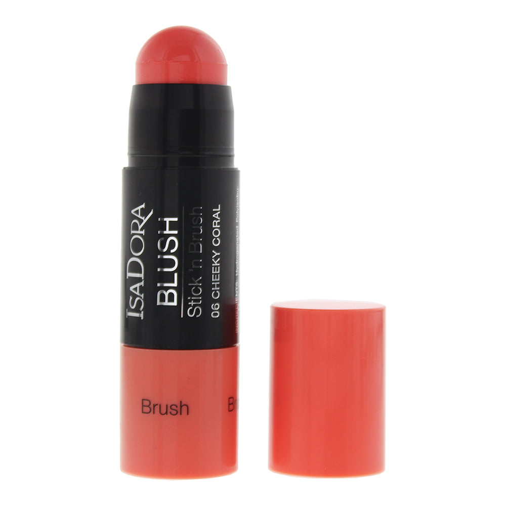 Isadora Blush Stick 'N Brush 7.2g - 06 Cheeky Coral - Glow Empire