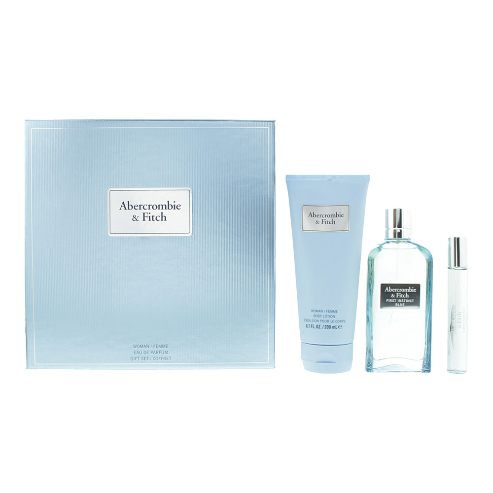 Abercrombie & Fitch First Instinct Blue for Her Gift Set 100ml EDP + 15ml EDP + 200ml Body Lotion - Glow Empire