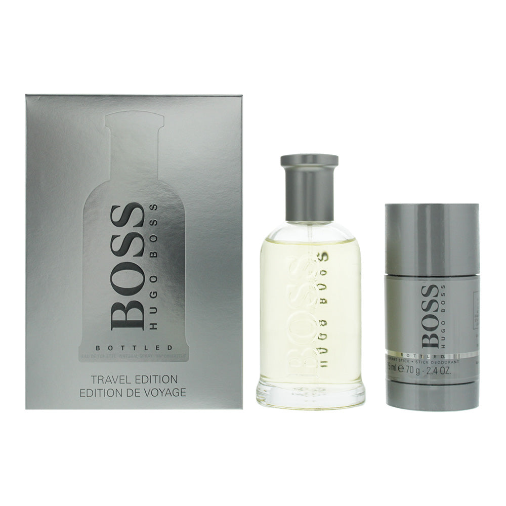 Hugo Boss Bottled 2 Piece Gift Set: Eau De Toilette 100ml - Deodorant Stick 75ml - Glow Empire