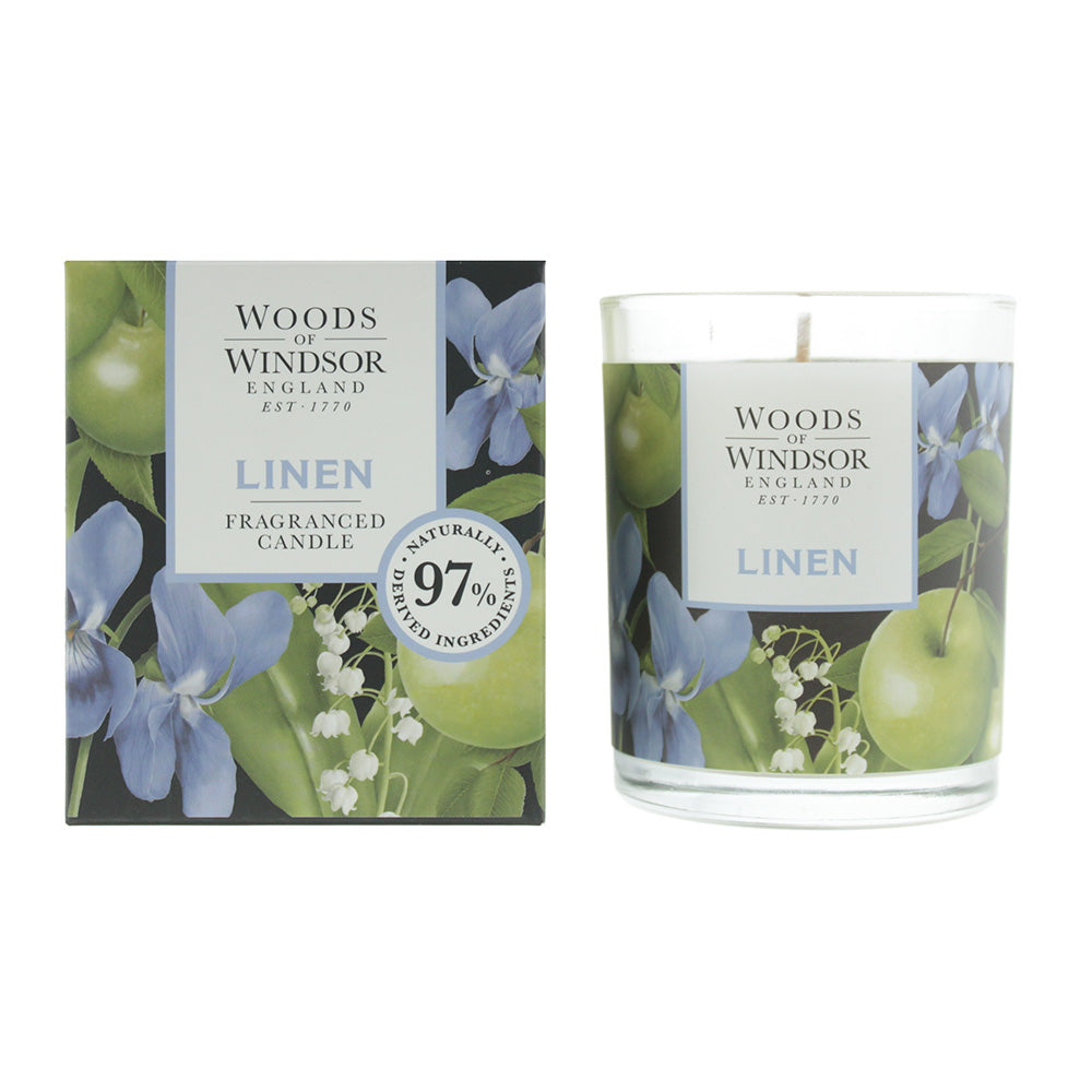 Woods of Windsor Linen Candle 150g - Glow Empire