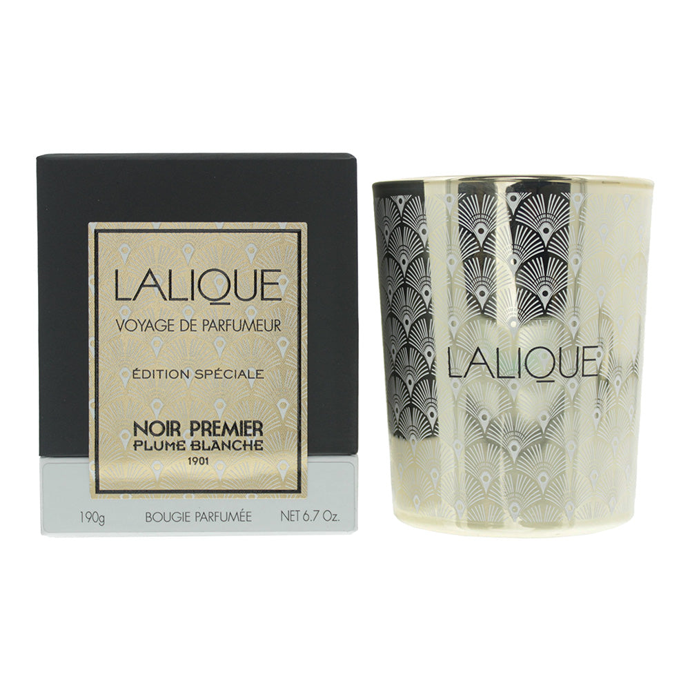 Lalique Candle 190g - Noir Premier Plume Blanche 1901 - Glow Empire