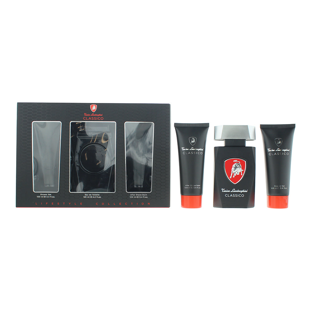 Tonino Lamborghini Classico 3-Piece Gift Set Eau de Toilette 125ml, Shower Gel 100ml, Aftershave Balm 100ml - Glow Empire
