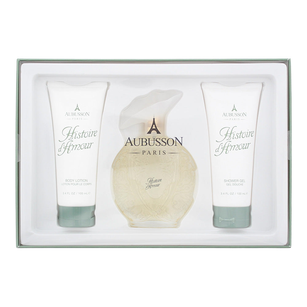 Aubusson Histoire d'Amour 3-Piece Gift Set (Eau de Parfum 100ml, Body Lotion 100ml, Shower Gel 100ml) - Glow Empire