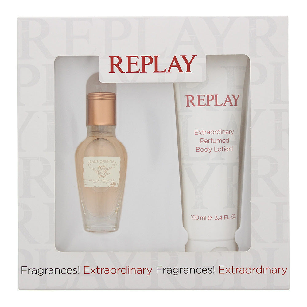 Replay Jeans Original For Her 2-Piece Gift Set Eau de Toilette 20ml, Body Lotion 100ml - Glow Empire