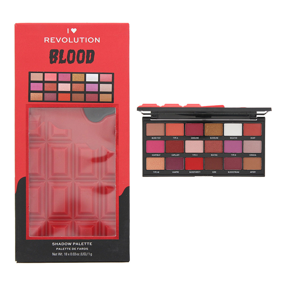 Makeup Revolution I Heart Chocolate Eyeshadow Palette 18g - Blood - Glow Empire