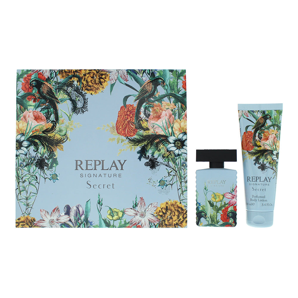 Replay Signature Secret Gift Set 50ml EDT + 100ml Body Lotion - Glow Empire