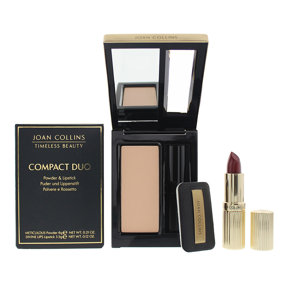 Joan Collins Timeless Beauty 6g Neutral Powder + 3.5g Lipstick Duo - Helene - Glow Empire