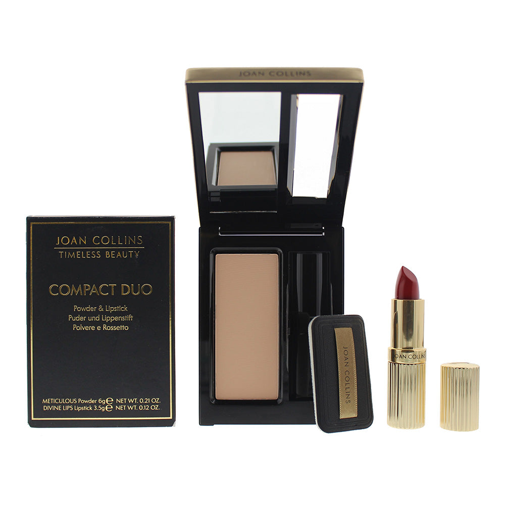 Joan Collins Timeless Beauty 6g Neutral Powder + 3.5g Lipstick Duo - Alexis - Glow Empire
