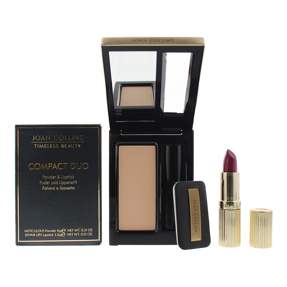 Joan Collins Timeless Beauty 6g Neutral Powder + 3.5g Lipstick Duo - Amanda - Glow Empire