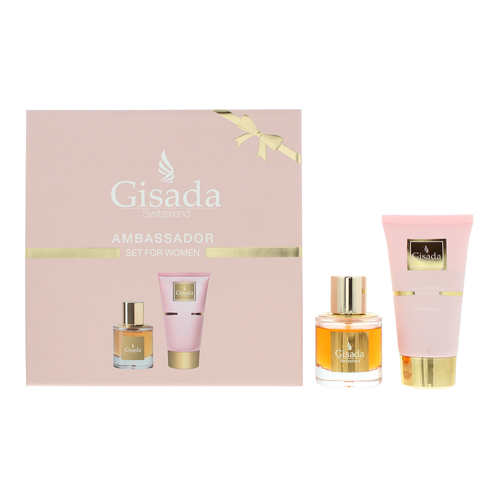 Gisada Ambassador Women 2-Piece Gift Set (Eau de Parfum 50ml, Shower Gel 100ml) - Glow Empire