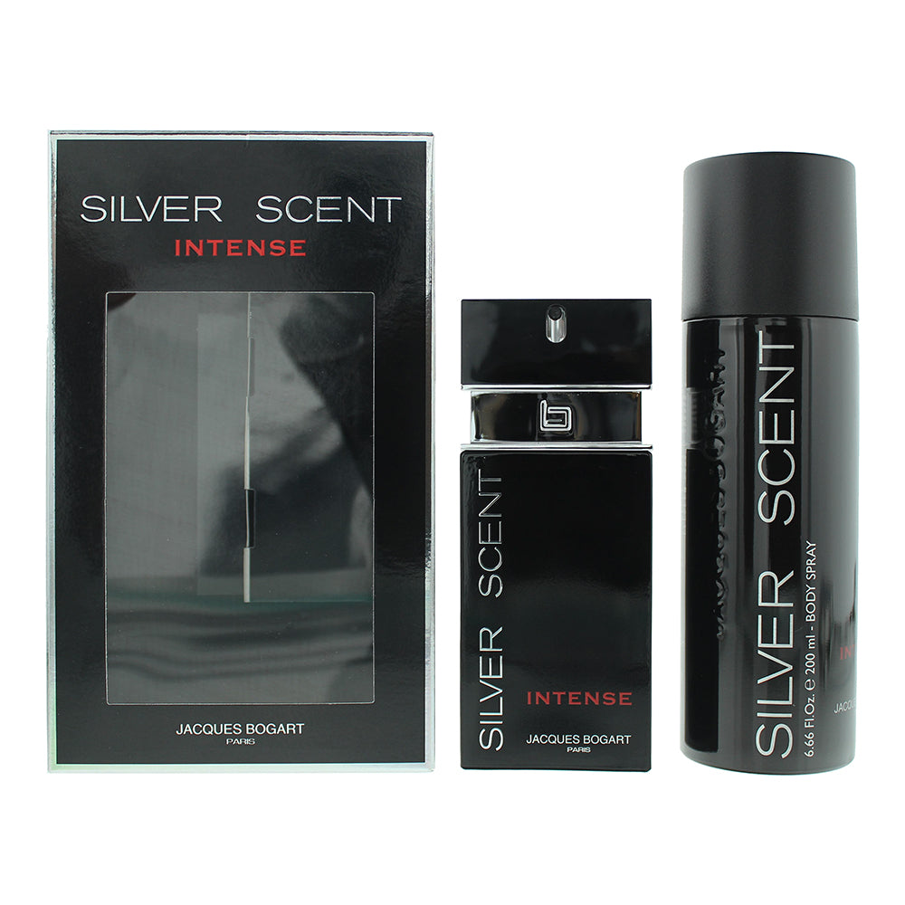 Jacques Bogart Silver Scent Intense Gift Set 100ml EDT + 200ml Body Spray - Glow Empire