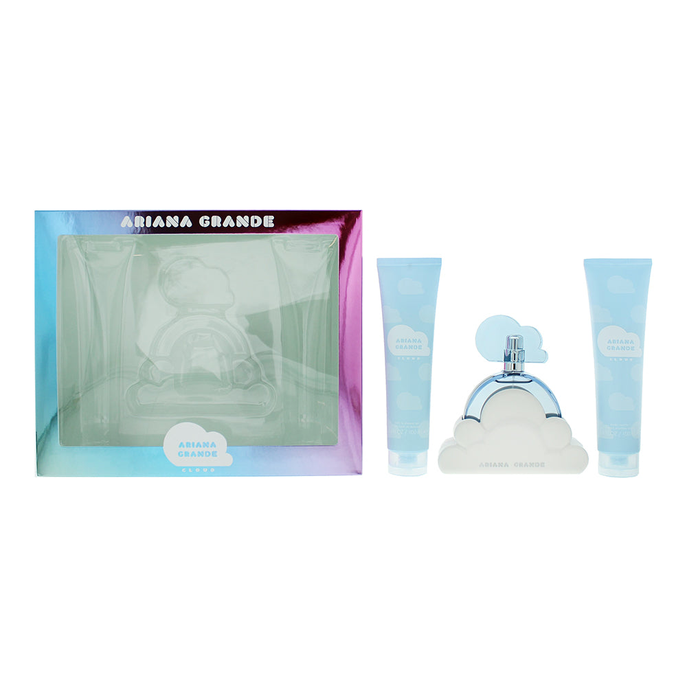 Ariana Grande Cloud 3 Piece Gift Set: Eau De Parfum 100ml - Body Souffle 100ml - Bath & Shower Gel 100ml - Glow Empire