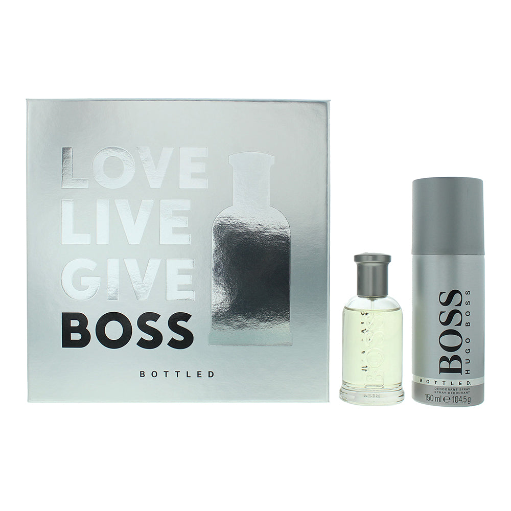 Hugo Boss Bottled 2 Piece Gift Set Eau de Toilette 50ml - Deodorant Spray 150ml - Glow Empire