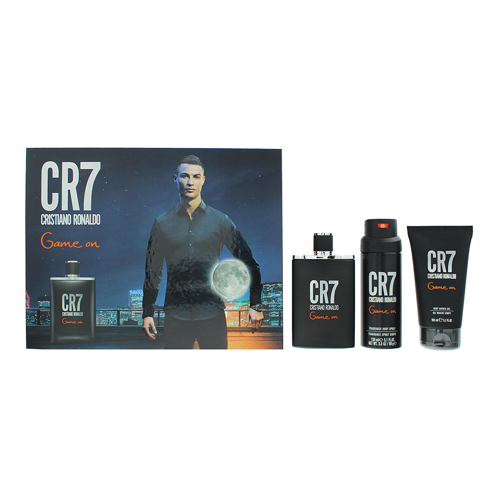 Cristiano Ronaldo Cr7 Game On 3 Piece Gift Set: Eau De Toilette 100ml - Shower Gel 150ml - Body Spray 150ml - Glow Empire