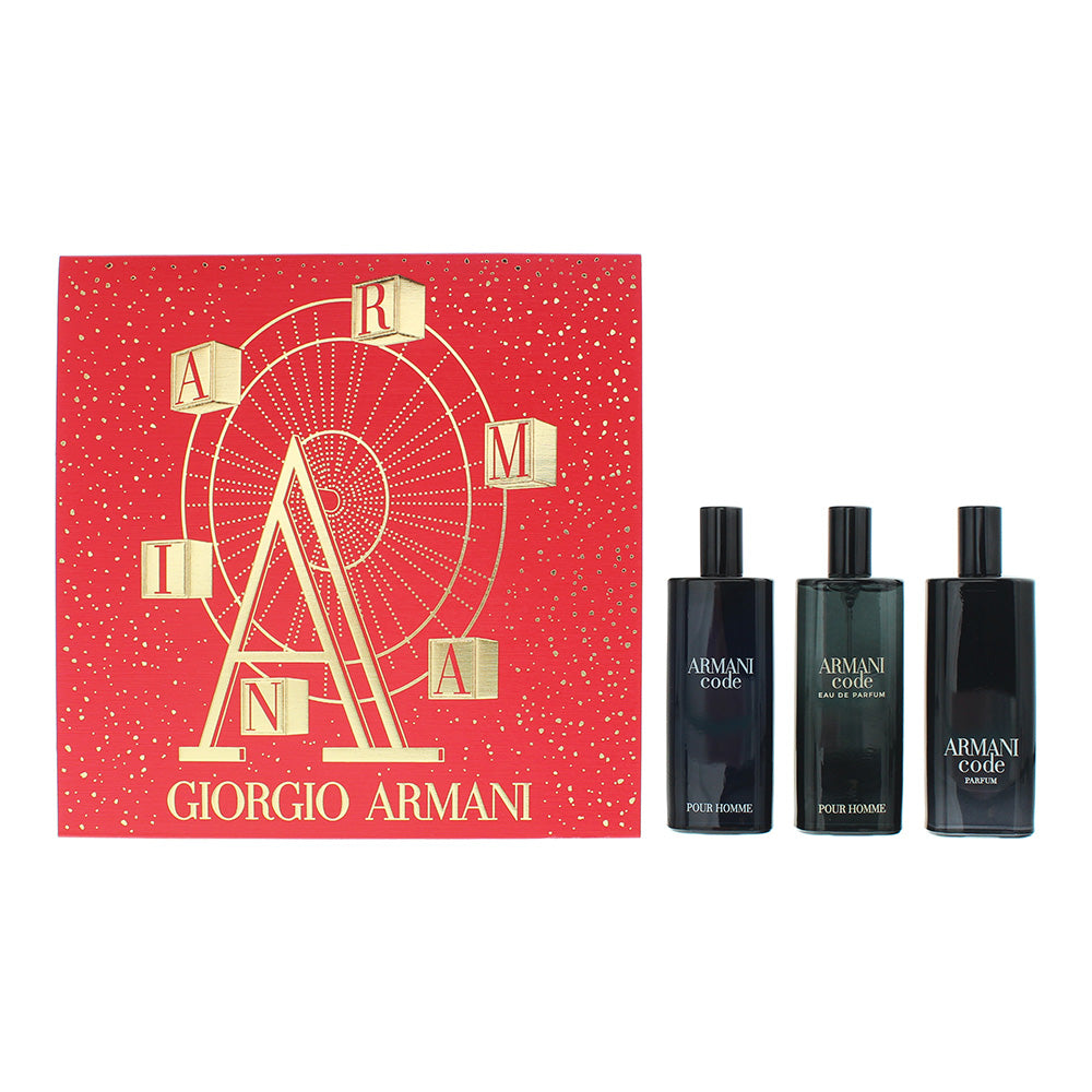 Giorgio Armani Code Gift Set 15ml Code EDT + 15ml Code EDP + 15ml Code Parfum - Glow Empire