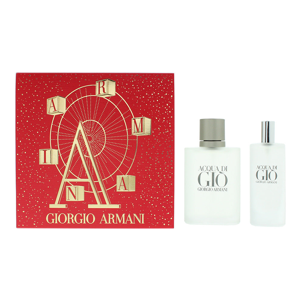 Giorgio Armani Acqua di Gio 2-Piece Gift Set (Eau de Toilette 50ml, Eau de Toilette 15ml) - Glow Empire