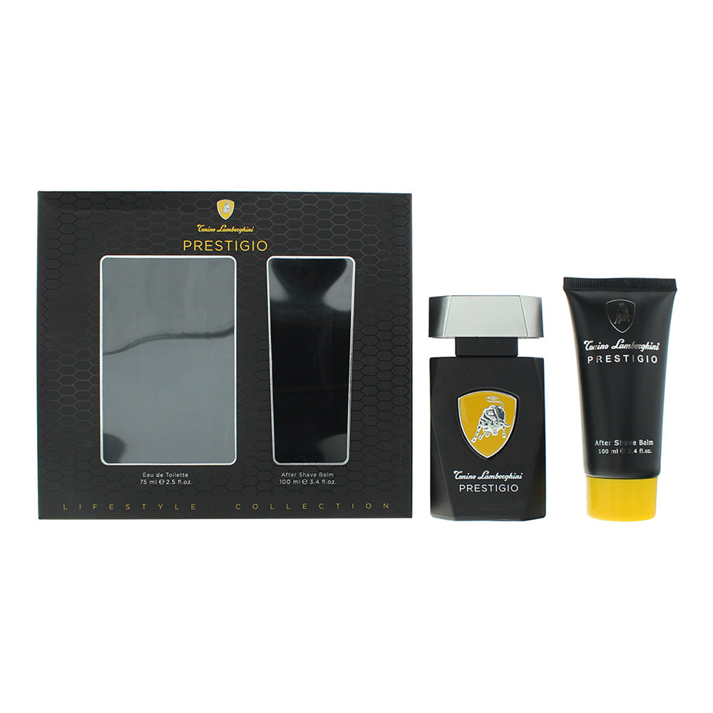 Lamborghini Prestigio Gift Set 75ml EDT + 100ml Aftershave Balm - Glow Empire