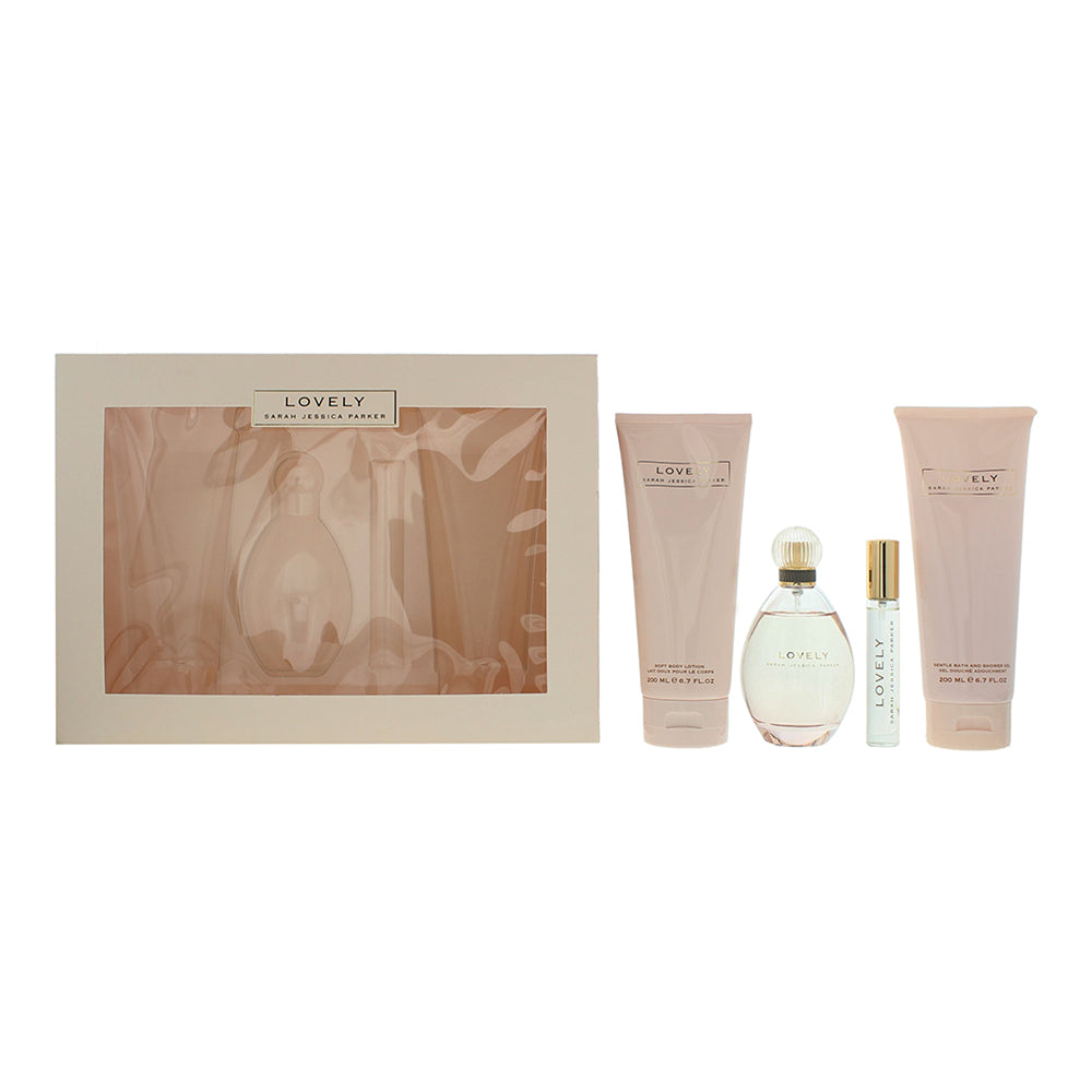 Sarah Jessica Parker Lovely 4-Piece Gift Set Eau de Parfum 100ml, Body Lotion 200ml, Shower Gel 200ml, Eau de Parfum 15ml - Glow Empire