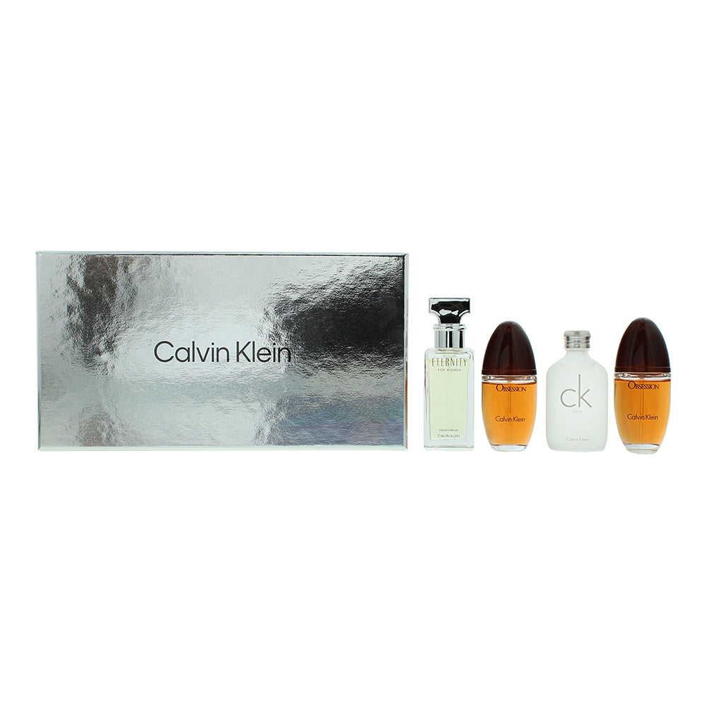 Calvin Klein Women Mini Gift Set (4 x 15ml EDP: Obsession, EDT: CK One, EDP: Escape, EDP: Eternity) - Glow Empire