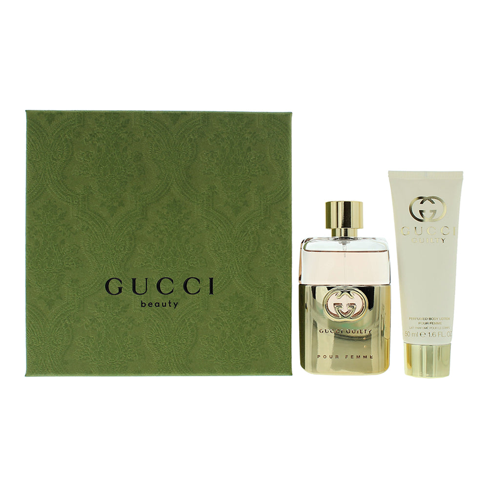Gucci Guilty Pour Femme 2 Piece Gift Set: Eau De Parfum 50ml - Body Lotion 50ml - Glow Empire